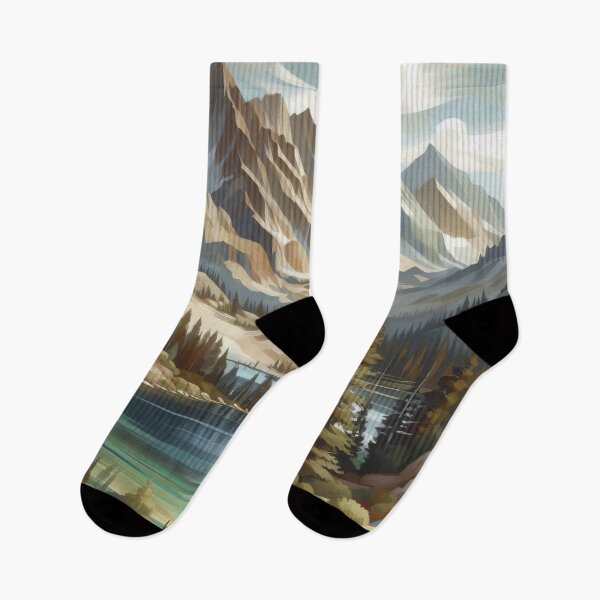 Item preview, Tranquil Peaks Serenity Amidst the Alpine Lake Panorama designed and sold by ArtComixHaven.