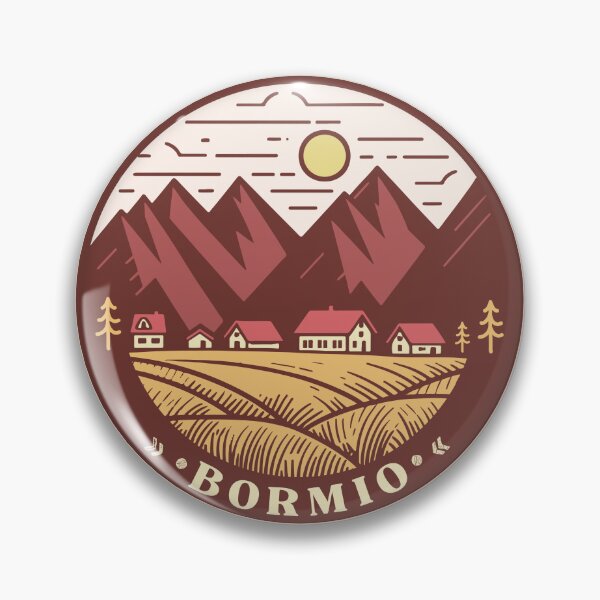Item preview, Bormio Italia doodle fields landscape badge  designed and sold by InvestingRoad.