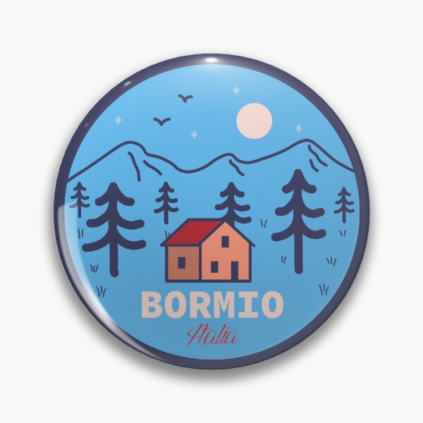 Item preview, Bormio Italia doodle fields landscape badge  designed and sold by InvestingRoad.