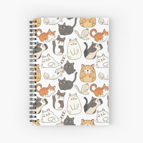 Item preview, Cute Cat Pattern on White designed and sold by CosmicSlothCups.