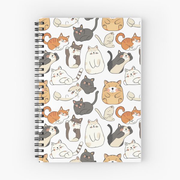 Item preview, Cute Cat Pattern on White designed and sold by CosmicSlothCups.