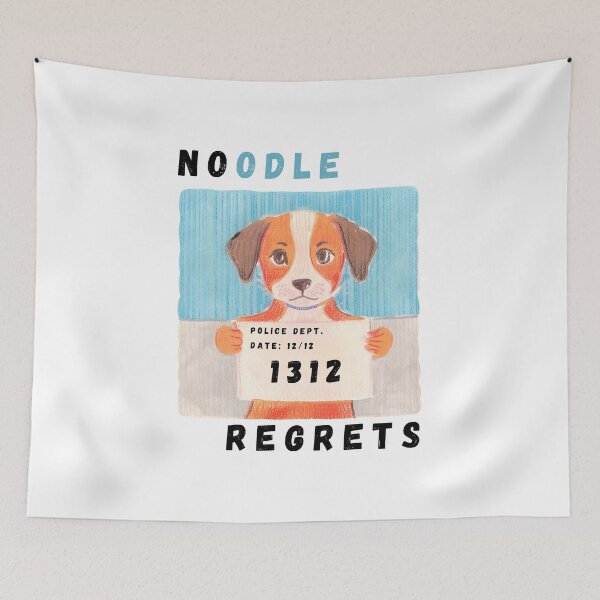Item preview, Noodle Regrets Guilty Puppy designed and sold by PunnyPawsArt.