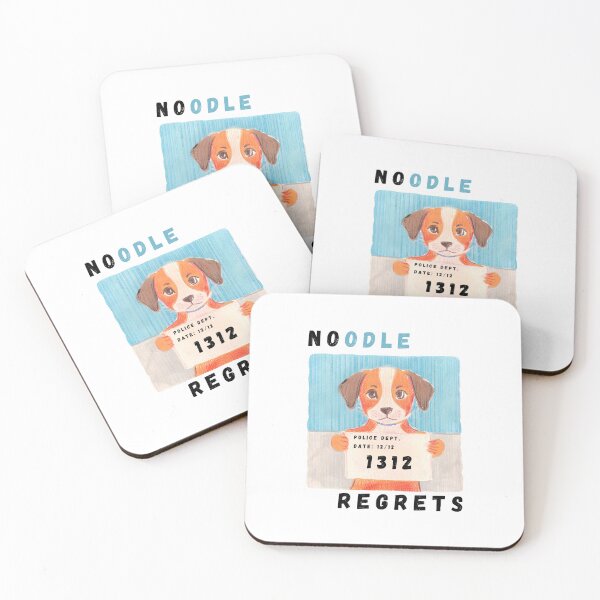 Item preview, Noodle Regrets Guilty Puppy designed and sold by PunnyPawsArt.
