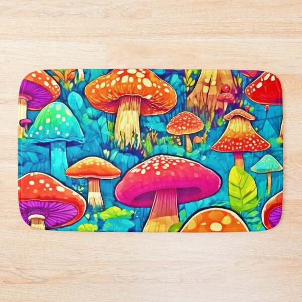 Item preview, Colorful Badaist Mushrooms Cartoon designed and sold by Health And Fitness Posts e-Store.