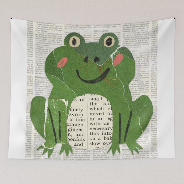 Item preview, Green frog t-shirt, nature pattern t-shirt, cute wildlife pattern t-shirt, vintage style t-shirt. ,newspaper designed and sold by BeYourself1993.