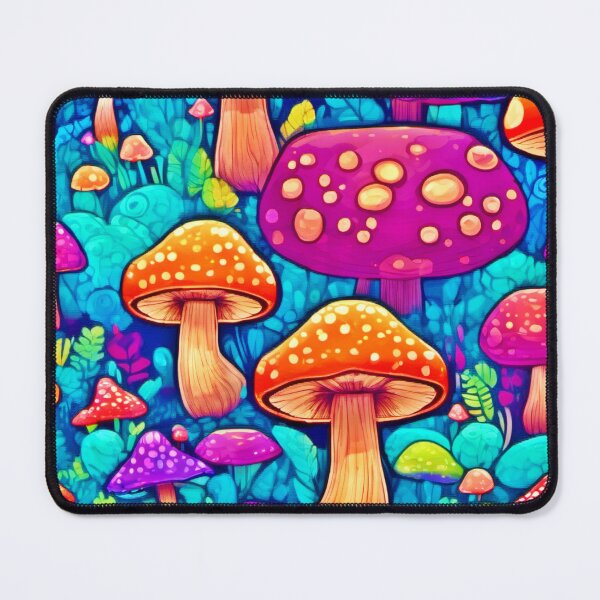 Item preview, Fantasy Colorful Mushroom Cartoons designed and sold by Health And Fitness Posts e-Store.
