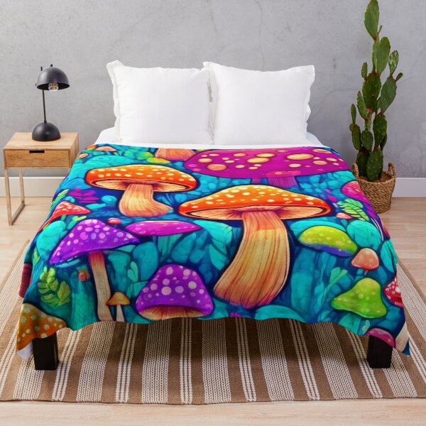 Item preview, Fantasy Colorful Mushroom Cartoons designed and sold by Health And Fitness Posts e-Store.