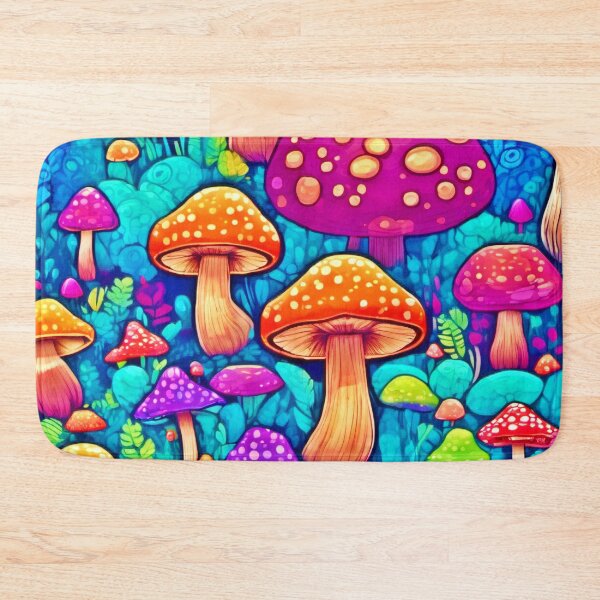 Item preview, Fantasy Colorful Mushroom Cartoons designed and sold by Health And Fitness Posts e-Store.
