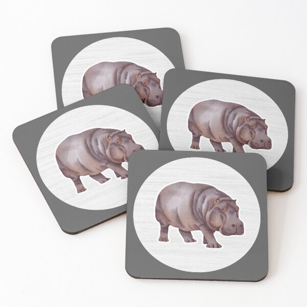 Item preview, Watercolor Drawing of a Hippopotamus designed and sold by LivingColorful.