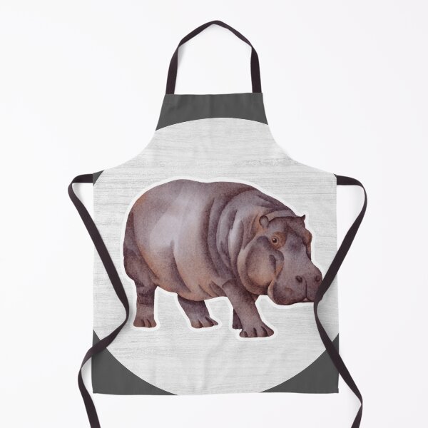 Item preview, Watercolor Drawing of a Hippopotamus designed and sold by LivingColorful.