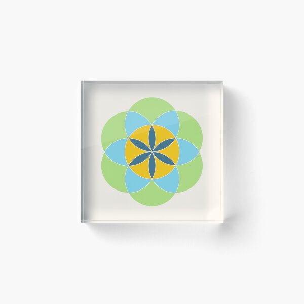 Item preview, Seed of Life - blue and green mandala 1 designed and sold by liftfrequencies.