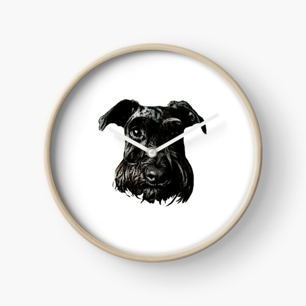 Black Schnauzer Gaze Clock