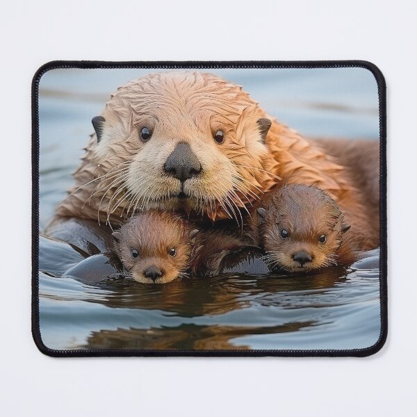 Item preview, Sea Otter with Baby Twins designed and sold by Elisabeth Lucas.