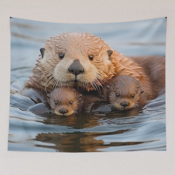 Item preview, Sea Otter with Baby Twins designed and sold by Elisabeth Lucas.