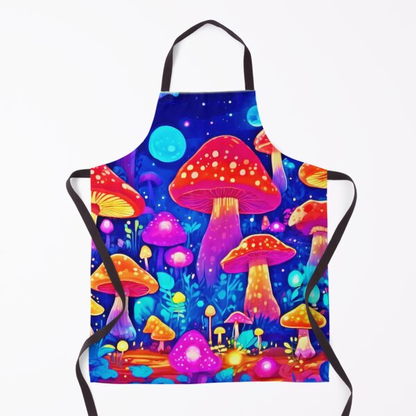 Item preview, Vivid Neon Mushroom Illustrations Cartoon designed and sold by Health And Fitness Posts e-Store.