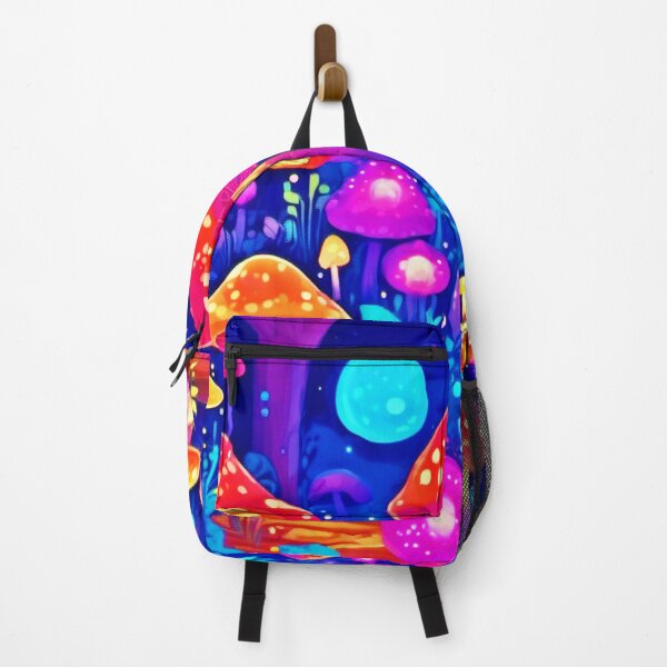 Item preview, Vivid Neon Mushroom Illustrations Cartoon designed and sold by Health And Fitness Posts e-Store.
