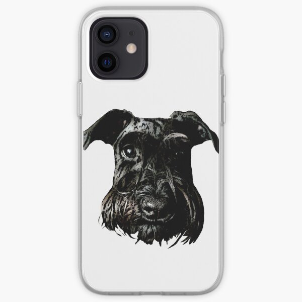 Mirada del Schnauzer negro Funda blanda para iPhone