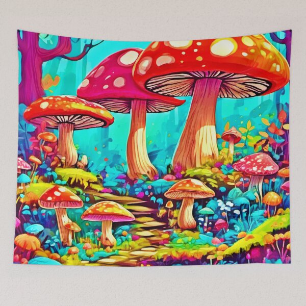 Item preview, Colorful Cartoon Fungi Fantasies  designed and sold by Health And Fitness Posts e-Store.