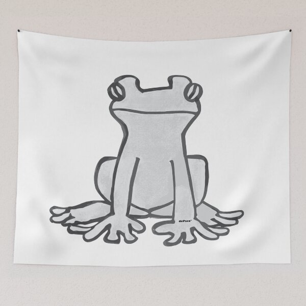 Item preview, Light Gray Colored frog in the style of Folk Art - dePace' designed and sold by mrpropcake.