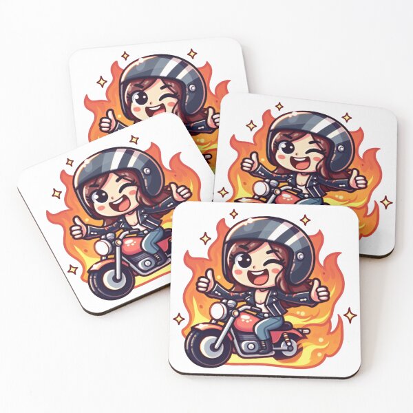 Item preview, Cute Biker Girl on Motorcycle designed and sold by Biker Gramps Gear.