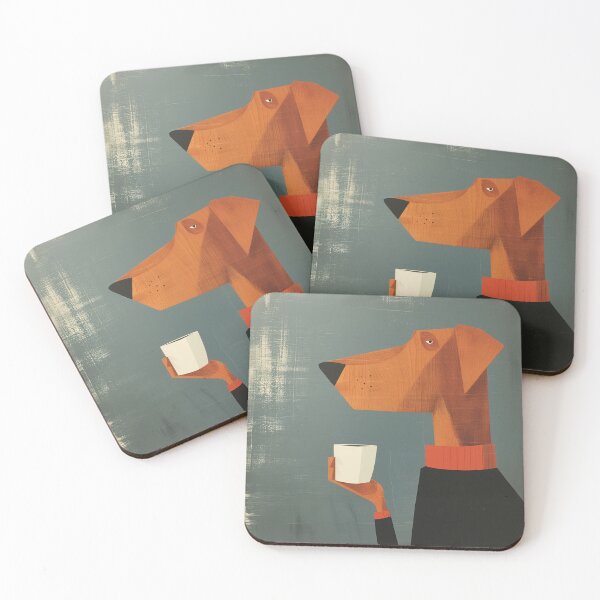 Item preview, Dog Drinking Coffee Wall Art designed and sold by Pixeldayze.