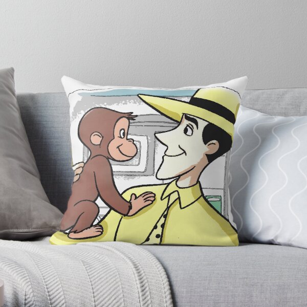 Curious George & MWTYH Throw Pillow