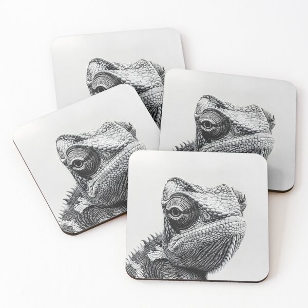 Item preview, Black and white Chameleon pencil drawing designed and sold by Pencil-Art.