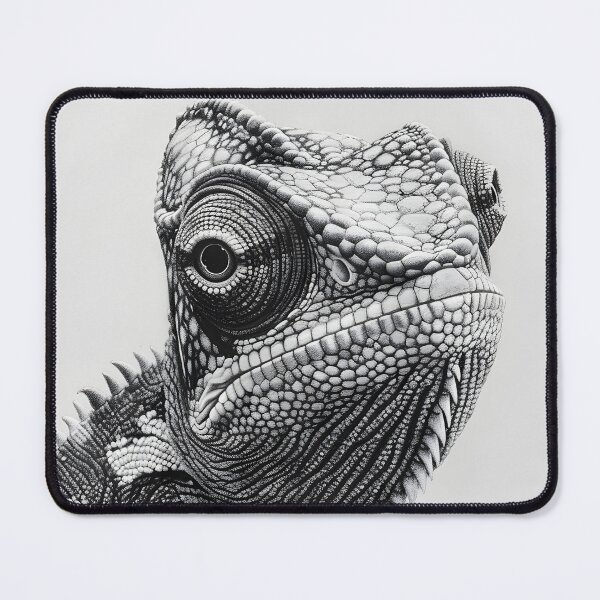 Item preview, Black and white Chameleon pencil drawing designed and sold by Pencil-Art.