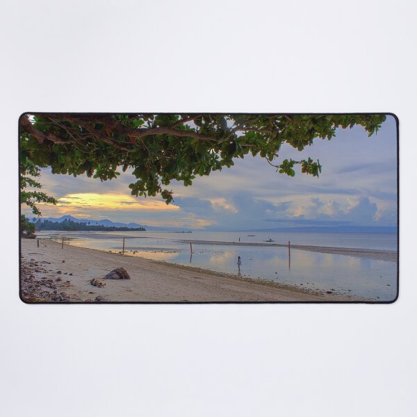 Item preview, Silhouetted Girl at Sunset Beach designed and sold by likbatonboot.