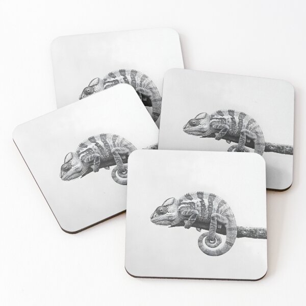 Item preview, Black and white Chameleon pencil drawing designed and sold by Pencil-Art.