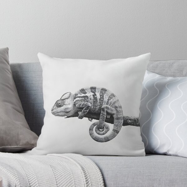 Item preview, Black and white Chameleon pencil drawing designed and sold by Pencil-Art.