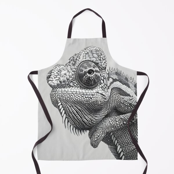 Item preview, Black and white Chameleon pencil drawing designed and sold by Pencil-Art.
