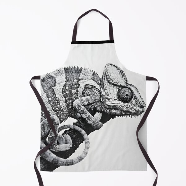 Item preview, Black and white Chameleon pencil drawing designed and sold by Pencil-Art.