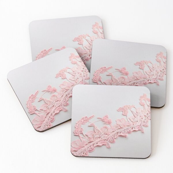 Item preview, Soft Petals, Delicate Lace: Baby Pink Floral Lace Magic designed and sold by roon-ai.