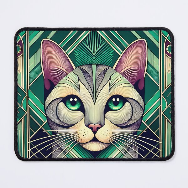 Item preview, Emerald Cat Antique Geometrical Design designed and sold by DesignRizz.