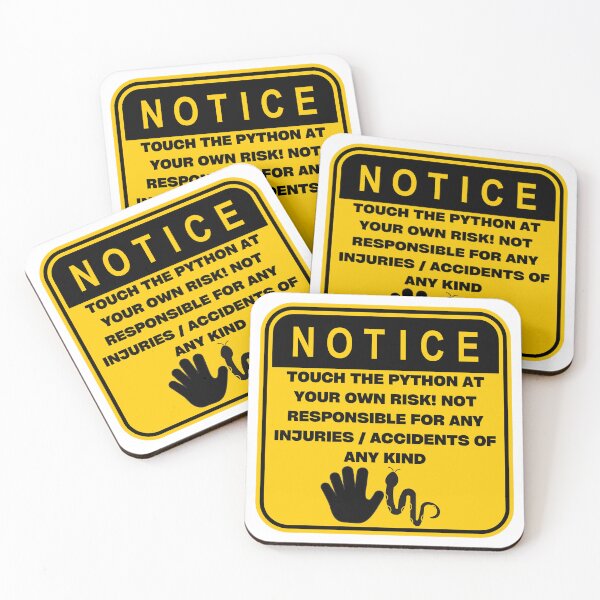 Item preview, NOTICE - Touch at your own risk (Python) designed and sold by ArtsyCity.
