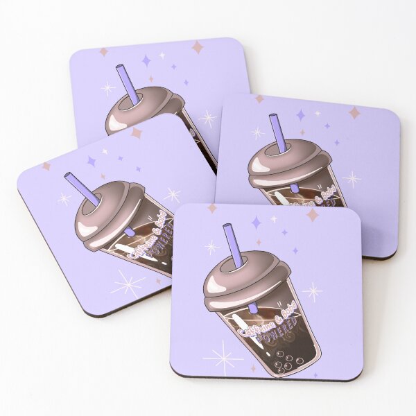 Item preview, “Caffeine and Boba POWERED” (lavender background) designed and sold by MptR.