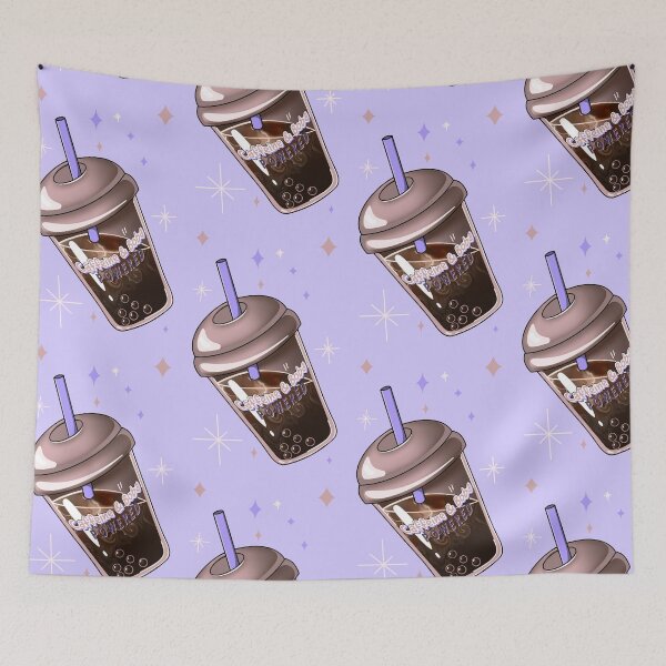 Item preview, “Caffeine and Boba POWERED” (lavender background) designed and sold by MptR.