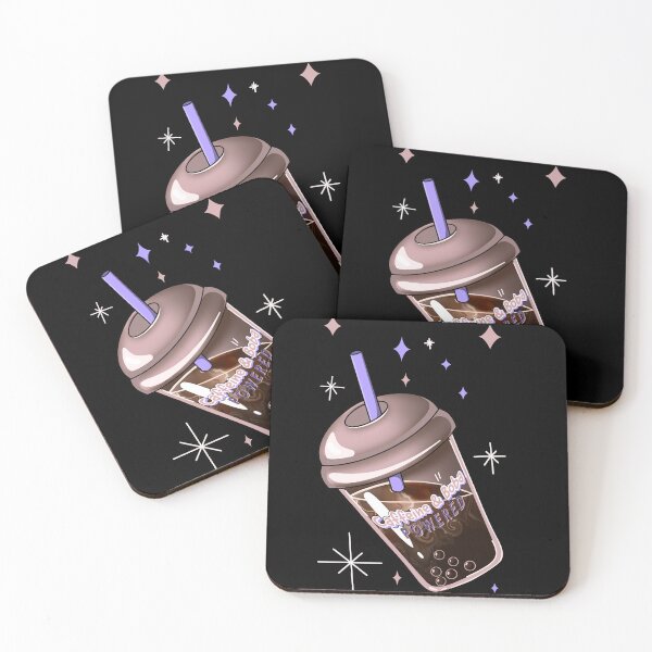 Item preview, “Caffeine and Boba POWERED” (black background) designed and sold by MptR.