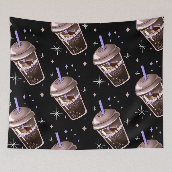 Item preview, “Caffeine and Boba POWERED” (black background) designed and sold by MptR.