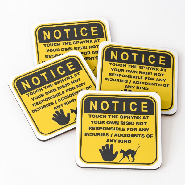 Item preview, NOTICE - Touch at your own risk (Sphynx) designed and sold by ArtsyCity.