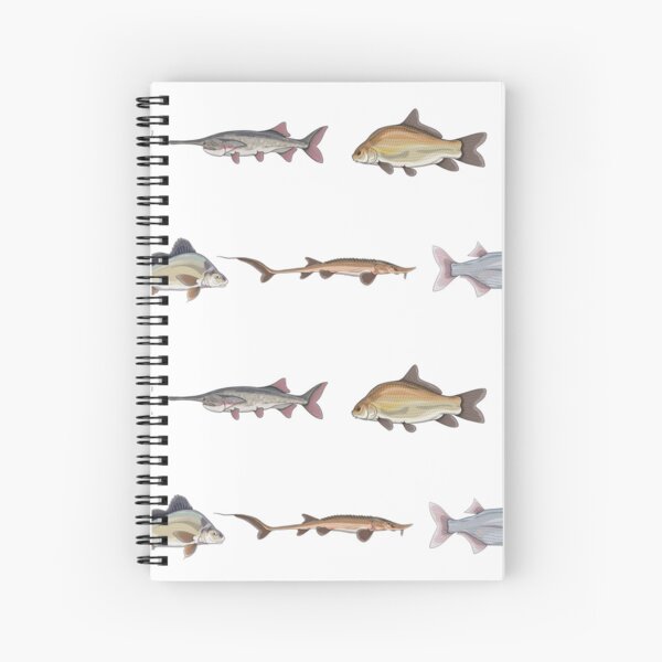 Missouri River Fishes Pattern Spiral Notebook