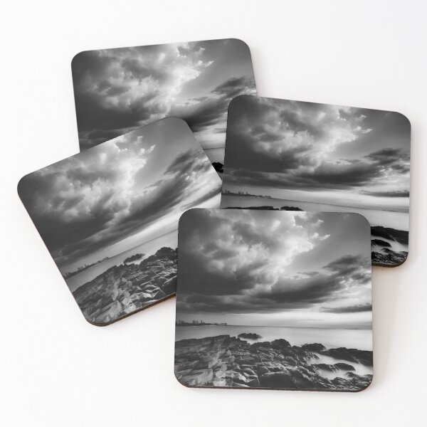 Item preview, Serene Coastal Vista: Monochromatic Sunset Scene designed and sold by ShadeScapeArt.