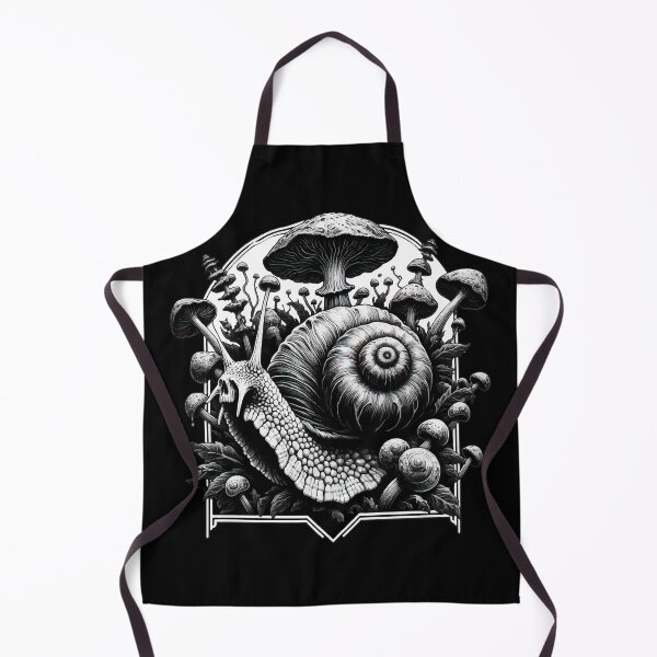 Item preview, Monochromatic Skull Snail Overgrown Mushrooms designed and sold by TomFrontierArt.