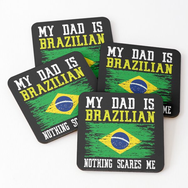 Item preview, My Dad Is Brazilian Nothing Scares Me Vintage Brazilian Flag designed and sold by Red-Gifts.