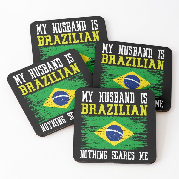 Item preview, My Husband Is Brazilian Nothing Scares Me Brazilian Flag designed and sold by Red-Gifts.