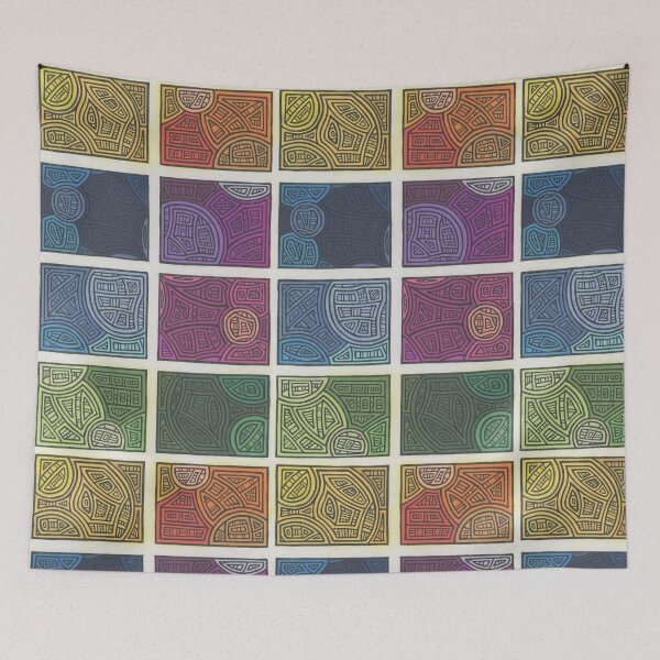 Item preview, Colored Boxes with Interlocking Circles designed and sold by XopherBograt.
