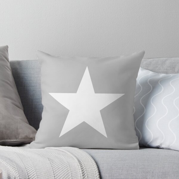 Item preview, Single WHITE STAR on a SILVER GREY Background designed and sold by RachelMacht.