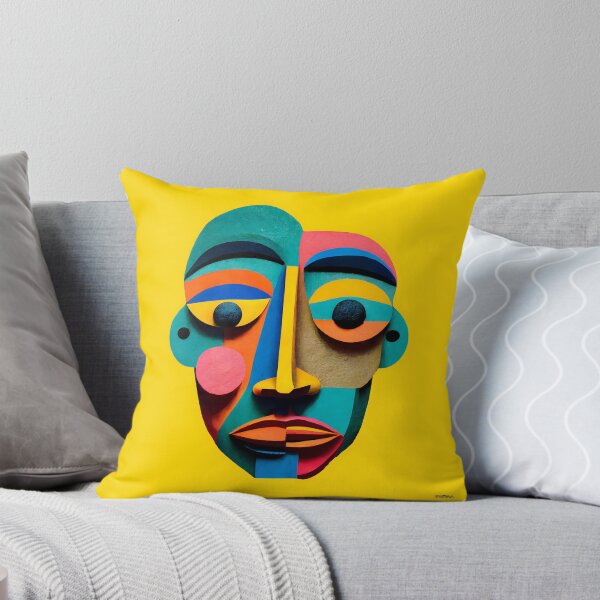 Item preview, Abstract AFRICAN & Colorful Shaped FACE Surrealism Wall ART Décor, Funny Designed Modern Cubism Art  designed and sold by Diinaadesigns.