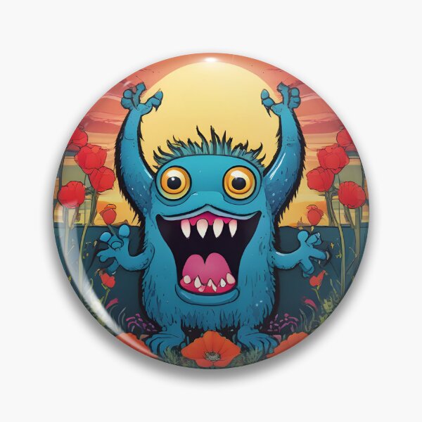 Item preview, Blue Singing Monster in Poppy Field designed and sold by Jonathan Nevsky.